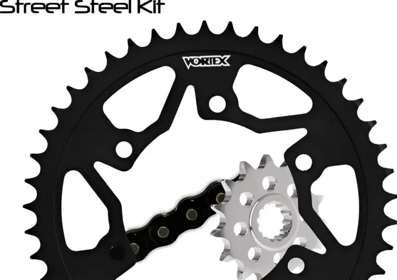 CK6353 Vortex Sprocket/Chain Kit Stl/Stl 14/45T Sil Sx3 520-110L Blk - RV and Auto Parts