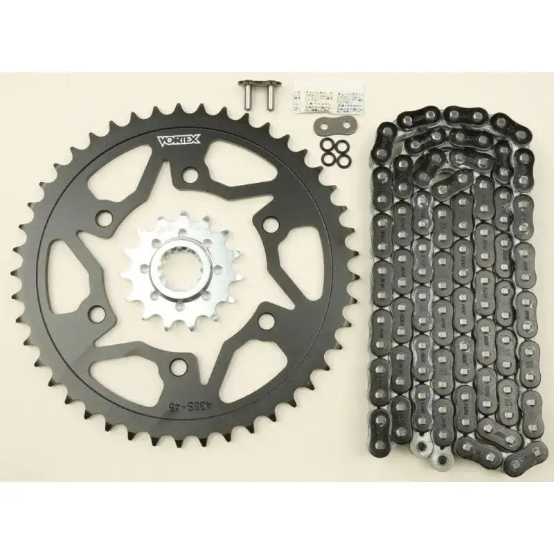 CK6359 Vortex Sprocket/Chain Kit Stl/Alu 16/47T Blk Rx3 520-122L Blk - RV and Auto Parts
