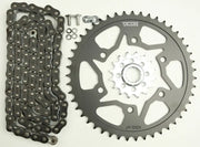 Motorcycle CK6362 sprocket chain kit with black 16/47t sprocket and 520 118l chain