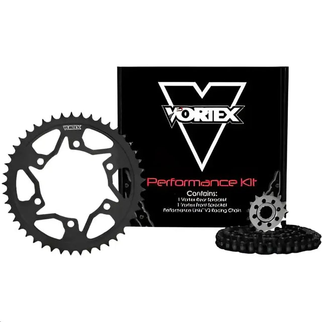 CK6451 Vortex Sprocket/Chain Kit Stl/Stl 15/47T Sil Rx3 520-112L Blk - RV and Auto Parts