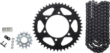 CK6454 Vortex Sprocket/Chain Kit Stl/Alu 15/43T Blk Rx3 520-114L Blk - RV and Auto Parts