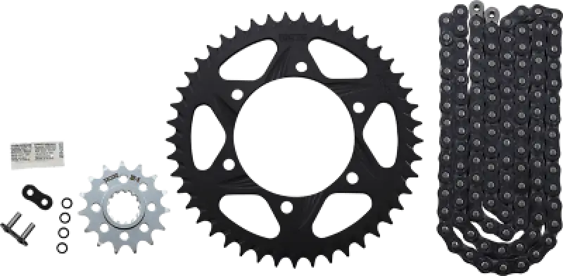 CK6454 Vortex Sprocket/Chain Kit Stl/Alu 15/43T Blk Rx3 520-114L Blk - RV and Auto Parts