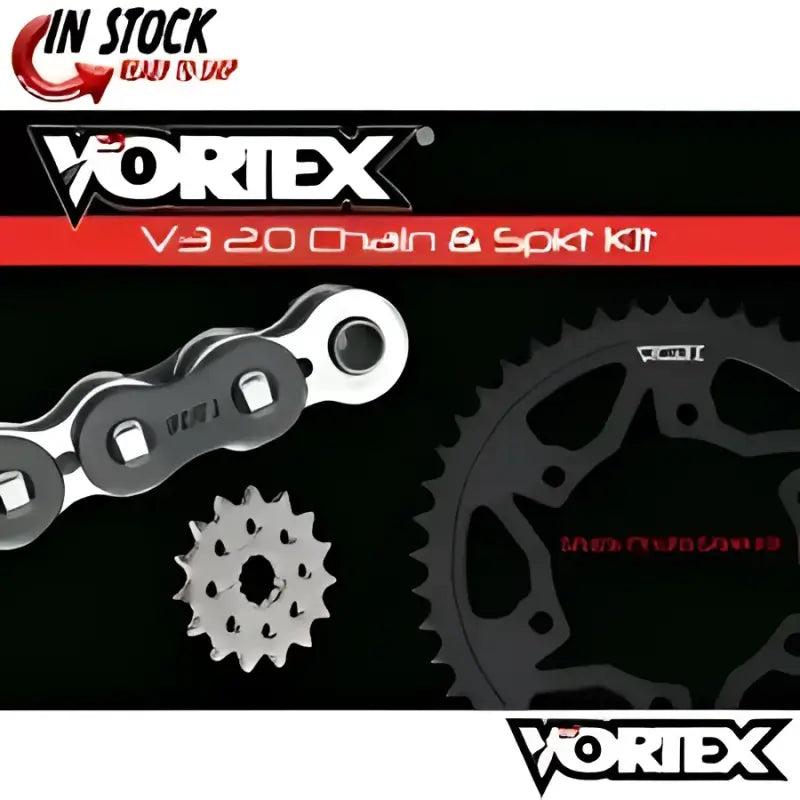 CK6457 Vortex Sprocket/Chain Kit Stl/Stl 15/45T Sil Rx3 520-114L Blk - RV and Auto Parts