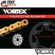 CKG6384 Vortex Sprocket/Chain Kit Stl/Stl 14/46T Sil Sx3 520-114L Gld - RV and Auto Parts