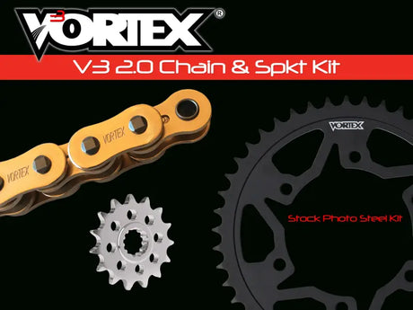 CKG6449 Vortex Sprocket/Chain Kit Stl/Stl 15/45T Sil Rx3 520-110L Gld - RV and Auto Parts