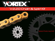 CKG6464 Vortex Sprocket/Chain Kit Stl/Alu 14/42T Blk Sx3 520-106L Gld - RV and Auto Parts