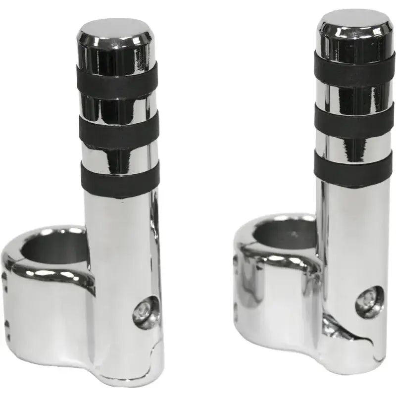 LINDBY Clamp On Pegs Chr W/ Wide O Ring For 1 1/2" Bar for Powersports