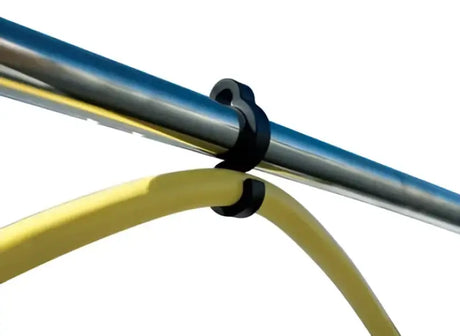 Marinco CLIP-01 S Style Cordset Clip securing yellow cord to metal bar