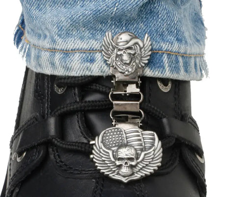 Clips For Laced Boots Skull /Wings - RYDER CLIPS