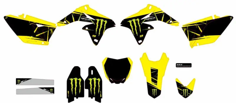 D-COR Cmplt Kit Monster Energy Slash White Bg