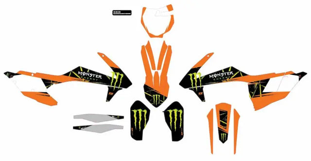 D-COR Cmplt Kit Monster Energy Slash White Bg