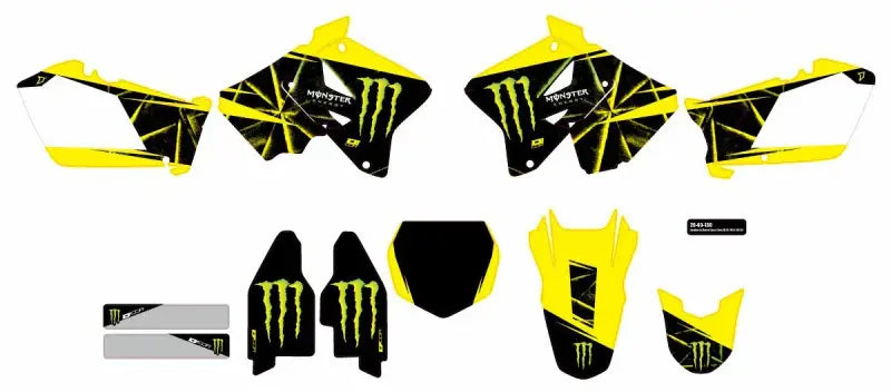 D-COR Cmplt Kit Monster Energy Slash White Bg