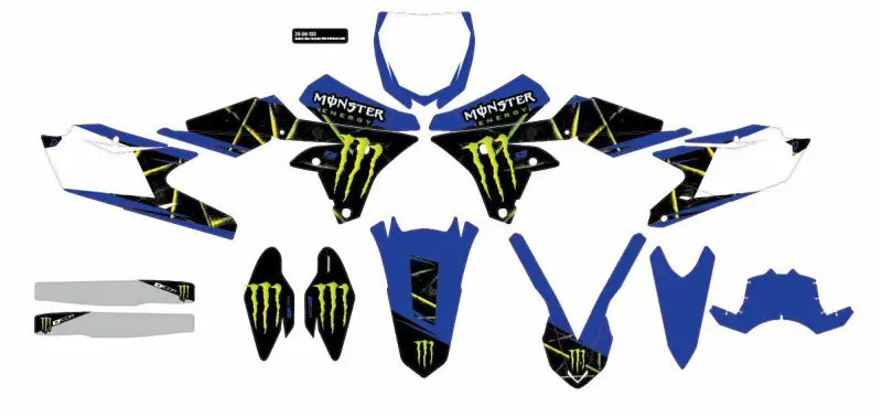 D-COR Cmplt Kit Monster Energy Slash White Bg