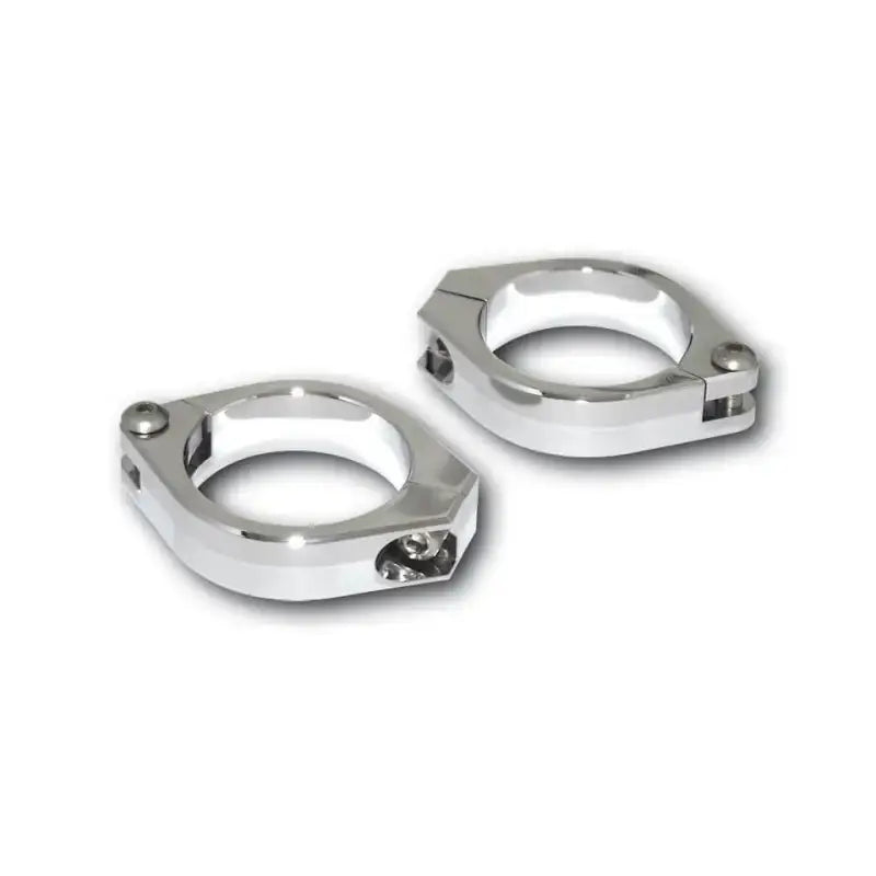 HIGHSIDER Cnc Fork Clamps 42 43mm Pair Chrome for Powersports