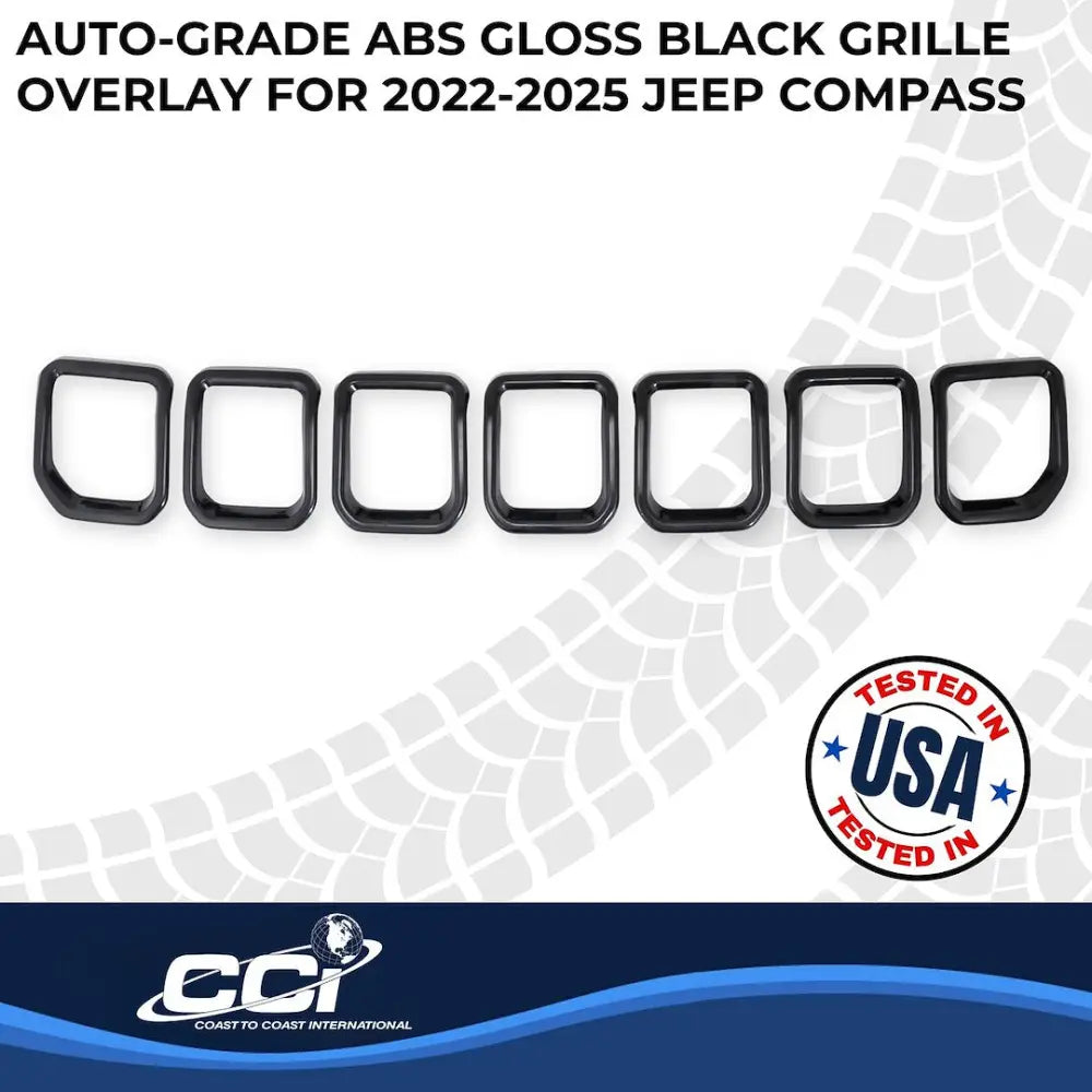Coast2Coast Limited Lifetime Warranty Grille Insert GI194Black - Glossy Black GI 22-25 Compass 7PC GI194BLK