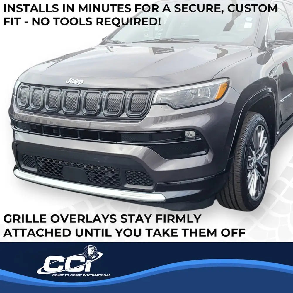 Coast2Coast Limited Lifetime Warranty Grille Insert GI194Black - Glossy Black GI 22-25 Compass 7PC GI194BLK