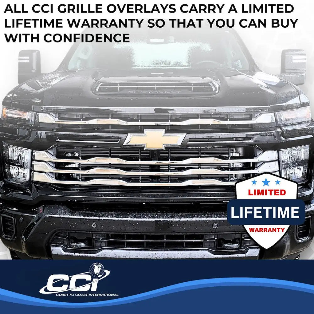 Coast2Coast Limited Lifetime Warranty Grille Insert GI208 - Chrome GI 24-25 Slvrd 2500 WT LT 4PC