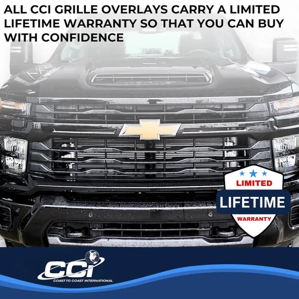 Coast2Coast Limited Lifetime Warranty Grille Insert GI208Black - GI 24-25 Slvrd 2500 WT LT GL BK 4PC GI208BLK