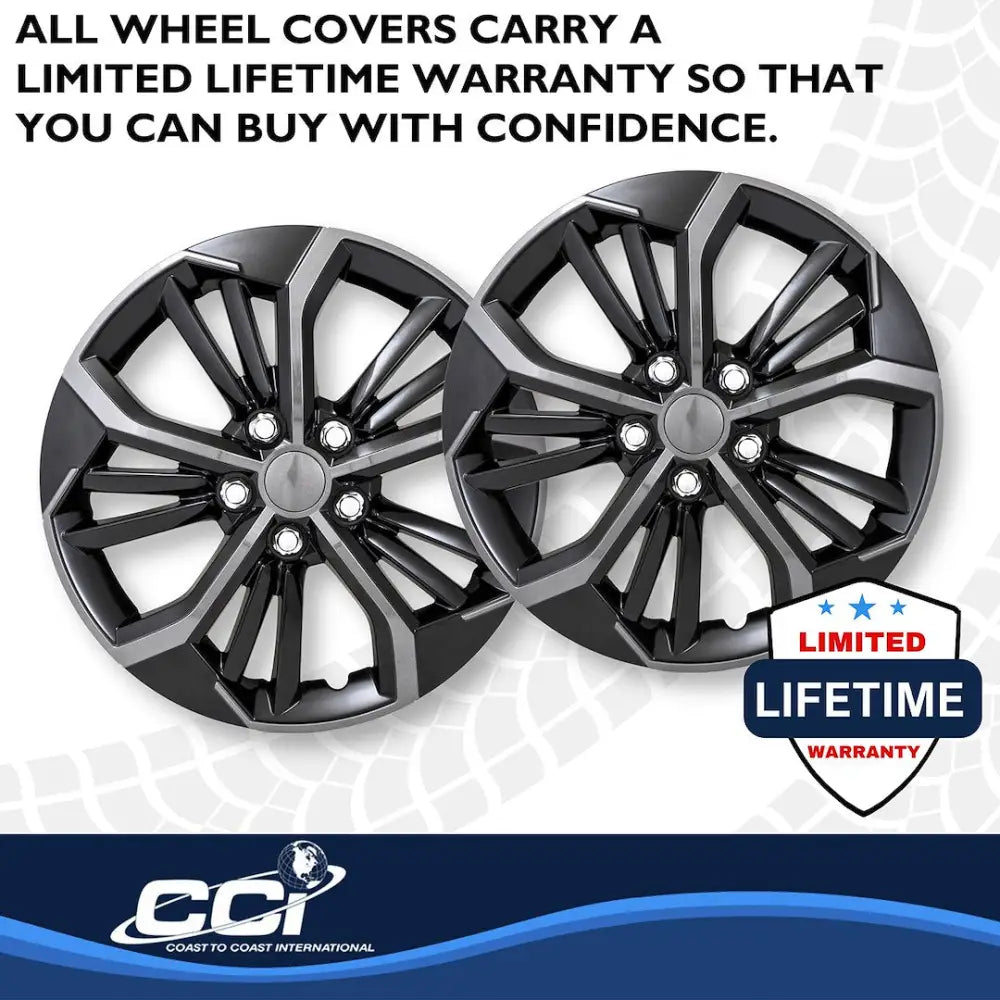 Coast2Coast Limited Lifetime Warranty Wheel Cover 56716CB - Charcoal Black WC Unvrsl 16 Set