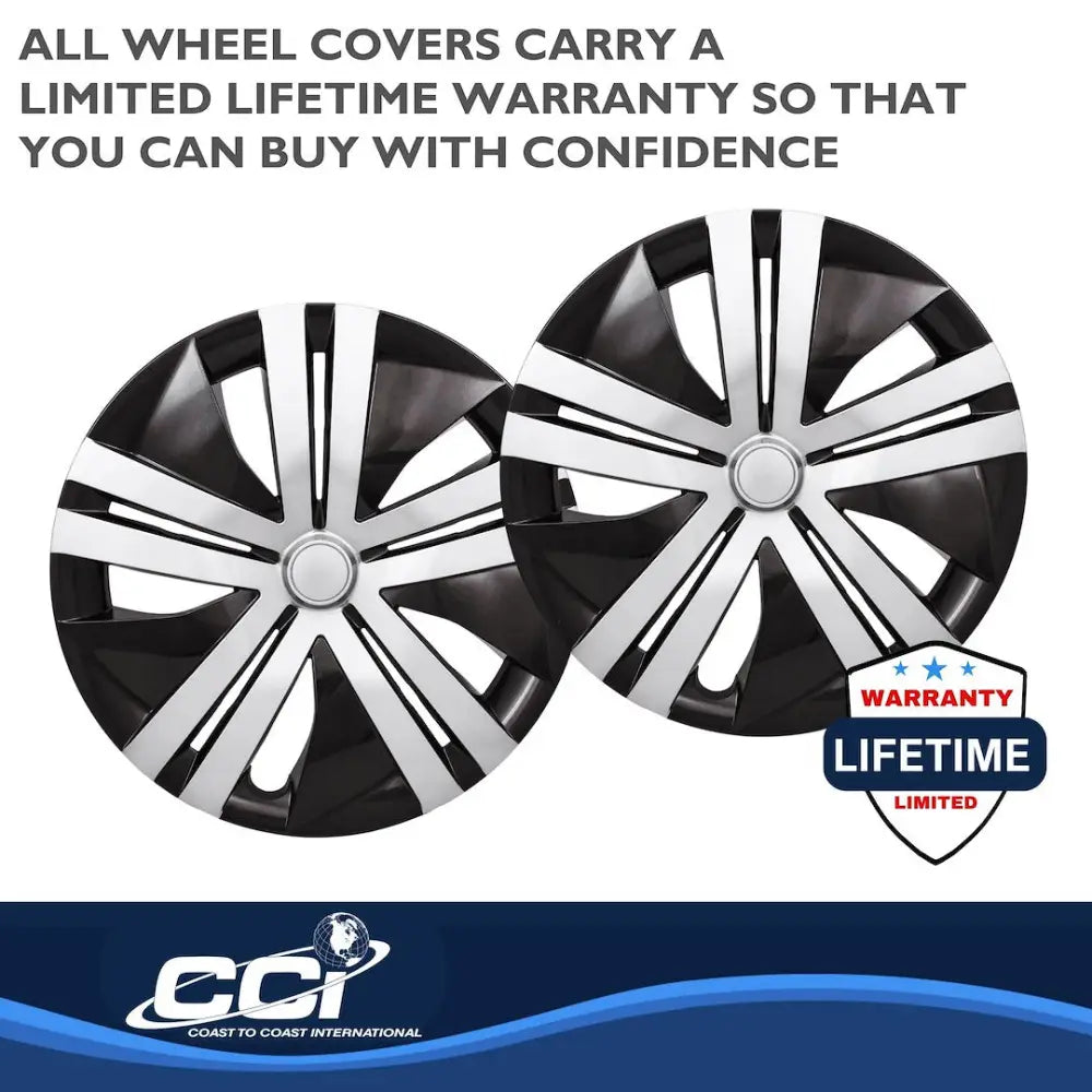 Coast2Coast Limited Lifetime Warranty Wheel Cover IWC55116SB - Silver Black WC 18-25 Leaf 16 10 Spk