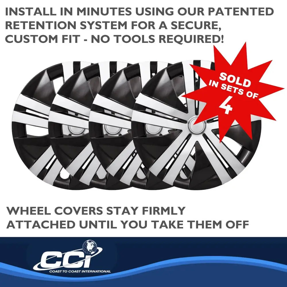 Coast2Coast Limited Lifetime Warranty Wheel Cover IWC55116SB - Silver Black WC 18-25 Leaf 16 10 Spk