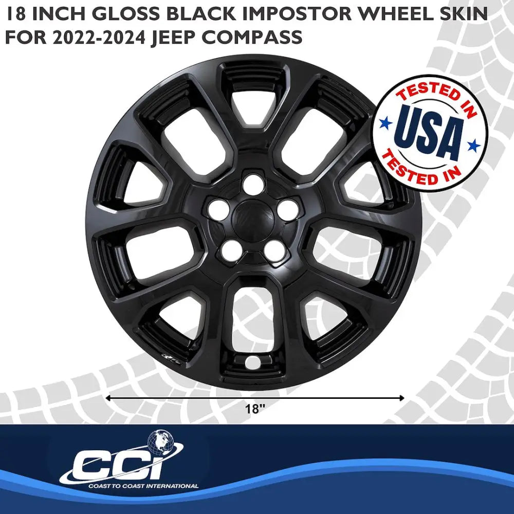 Coast2Coast Limited Lifetime Warranty Wheel Skin IMP507Black - Black WS 22-25 Compass GL 18 10 Spk IMP507BLK