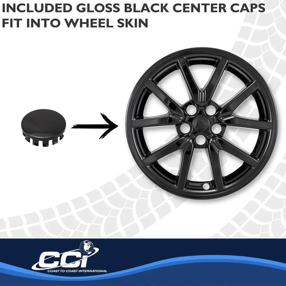 Coast2Coast Limited Lifetime Warranty Wheel Skin IMP527Black - Black Imp 17-23 Tesla Model 18 GL IMP527BLK