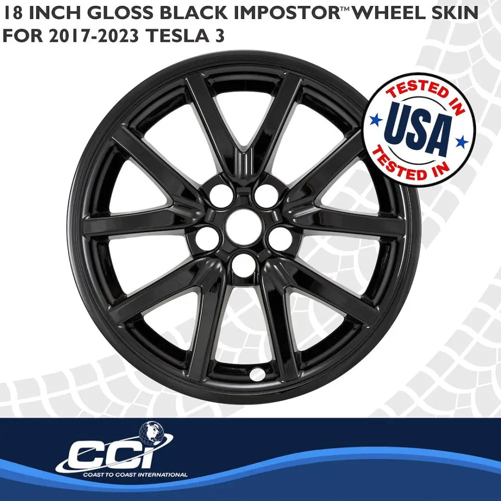 Coast2Coast Limited Lifetime Warranty Wheel Skin IMP527Black - Black Imp 17-23 Tesla Model 18 GL IMP527BLK