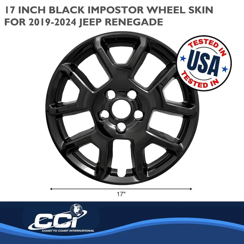 Coast2Coast Limited Lifetime Warranty Wheel Skin Iwcimp443Black - Chrome WS 19-23 Renegade 17 Spk IWCIMP443BLK