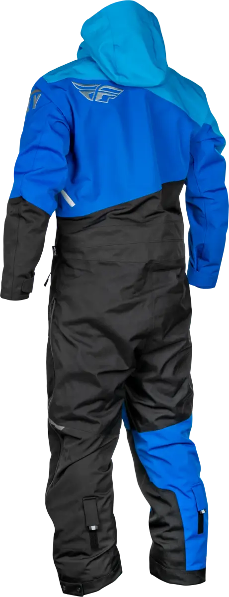 Blue and black snowsuit detailed shot for Cobalt Shell Monosuit Blue/Grey Md, perfect for powersports adventures