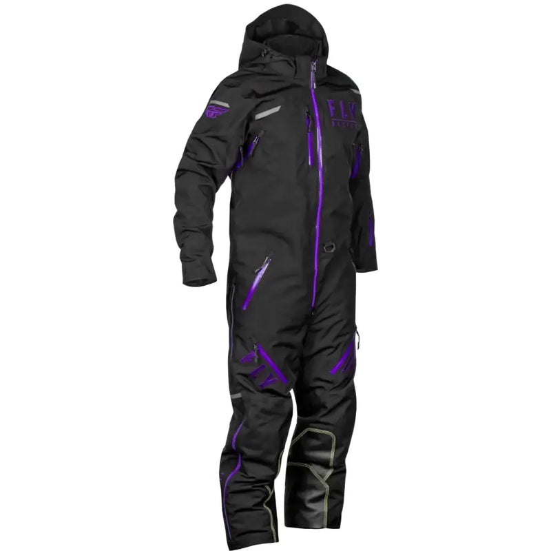 Black and purple snowsuit from Cobalt Shell Sb Monosuit, perfect for powersports fans