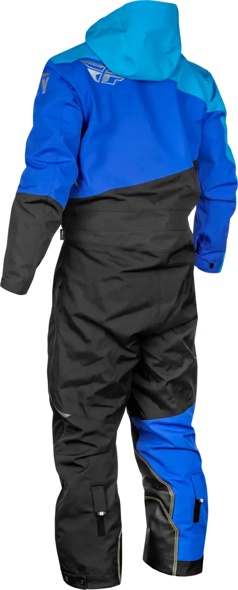 Blue and black snowsuit from Cobalt Shell Sb Monosuit, perfect for powersports adventures