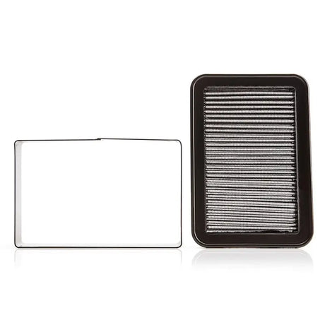 Two rectangular cobb evo high flow filters for EVO X high performance air intake
