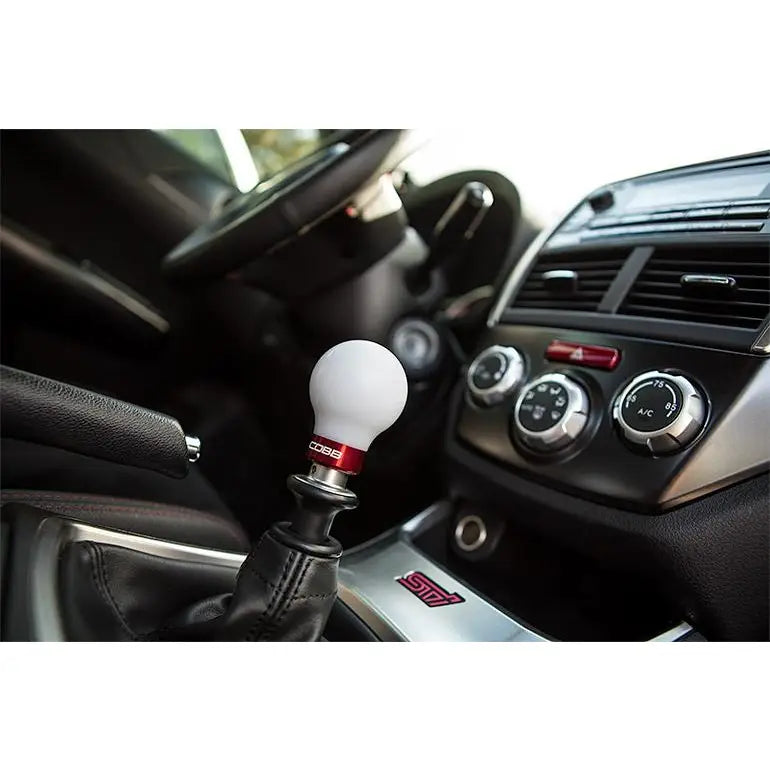 COBB 213350-W-RD Cobb Subaru 6-Speed COBB Knob - White Knob w/ Race Red