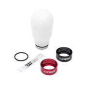 COBB 213370-W Cobb Subaru 6-Speed Tall Weighted COBB Knob - White (Incl. Both Red + Blk Collars)