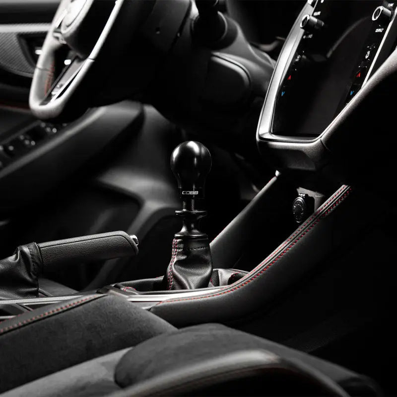 COBB 213360-BK Cobb Subaru 6-Speed Weighted COBB Knob - Black (Incl. Both Red + Blk Collars)