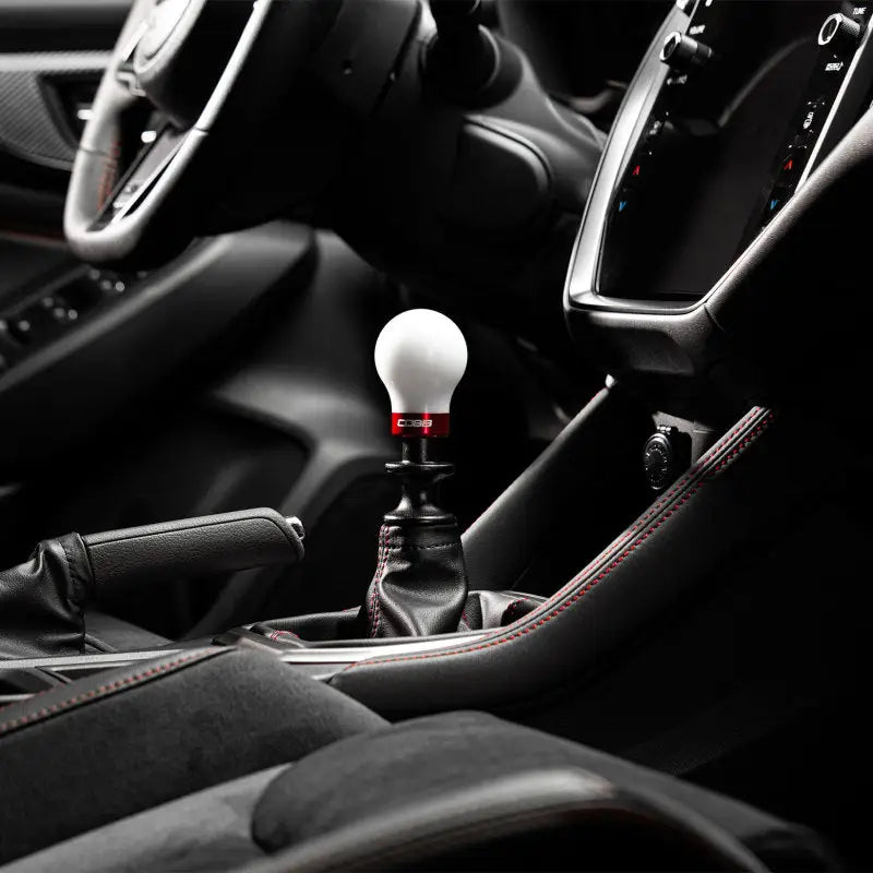 Cobb Subaru 6-Speed Weighted COBB Knob - White (Incl. Both Red + Blk Collars) - Truck & Automotive