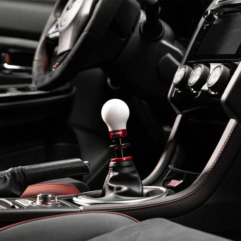 Cobb Subaru 6-Speed Weighted COBB Knob - White (Incl. Both Red + Blk Collars) - Truck & Automotive