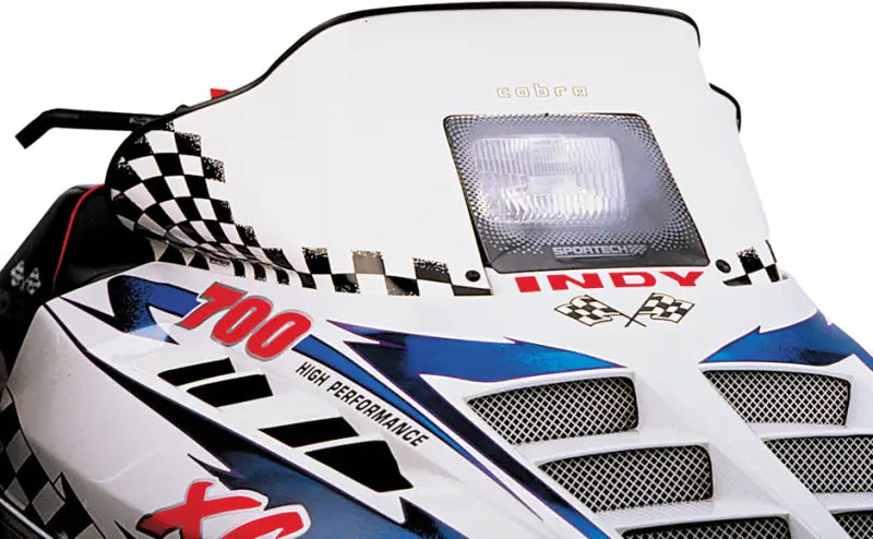 Cobra W/S Low White/Blk 11.5’’ Pol Wedge Hood - Powersports