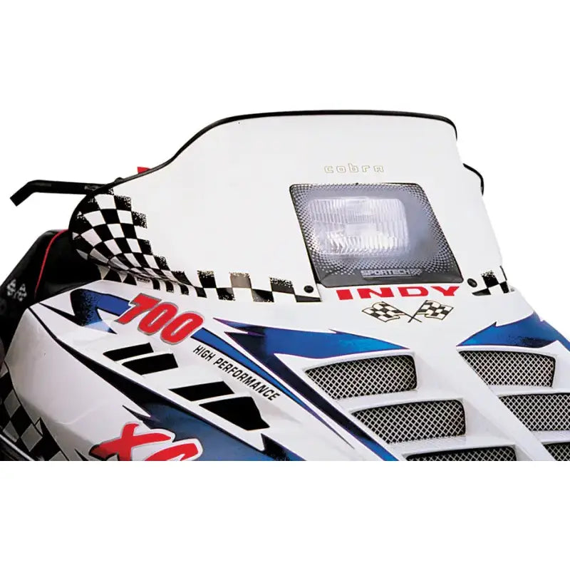 Cobra W/S Low White/Blk 11.5’’ Pol Wedge Hood - Powersports