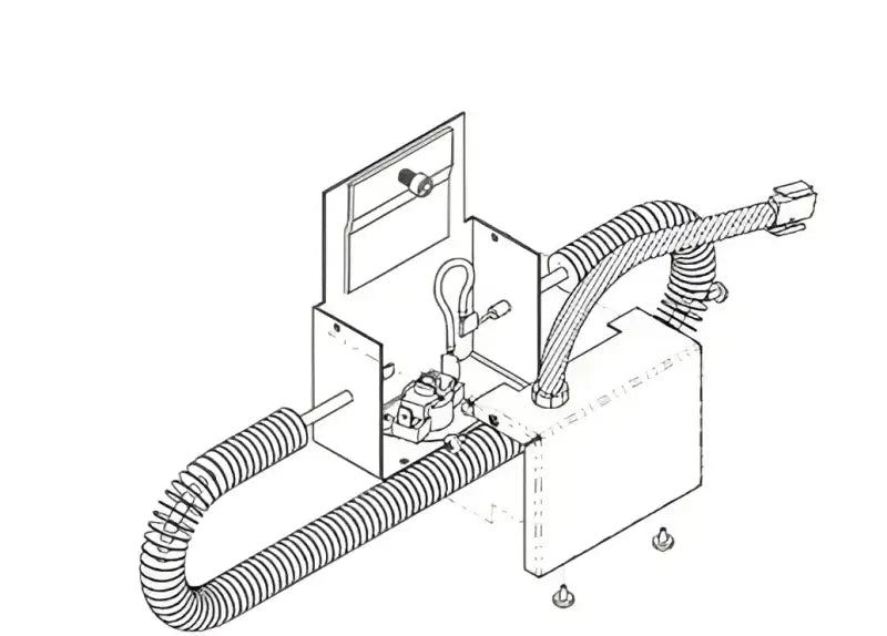 Schematic of electric heat kit with corrugated hoses for Coleman RVp 372034551 electric heat