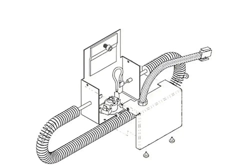 Schematic of electric heat kit with corrugated hoses for Coleman RVp 372034551 electric heat