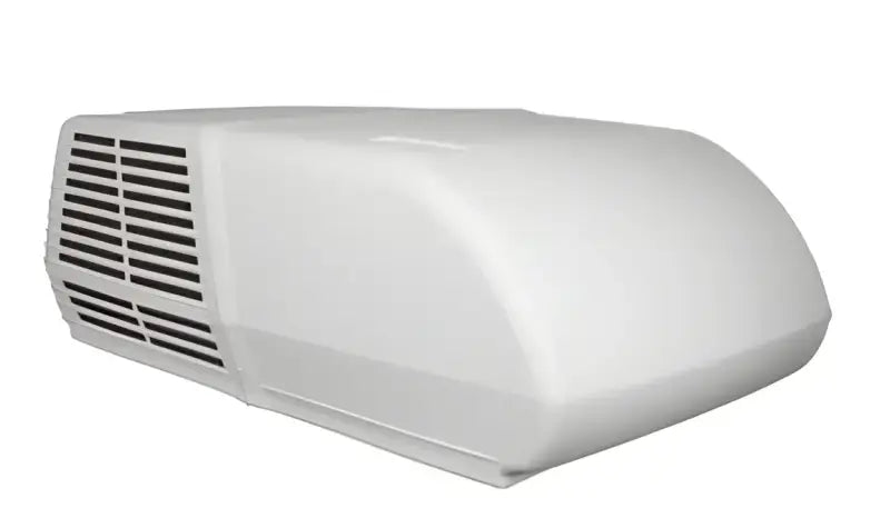 White rooftop air conditioning unit on Coleman RVp 38004066 Mach 15 Plus RV
