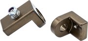 Metallic L-shaped brackets with bolt and nut for Color Bar Mount Bronze, perfect for light mounts and RV or truck parts