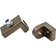 Metallic L-shaped brackets with bolt and nut for Color Bar Mount Bronze, perfect for light mounts and RV or truck parts