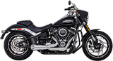 Sleek black Harley-Davidson Combat 2 1 Shorty Chrome with Chrome Tip exhaust pipes