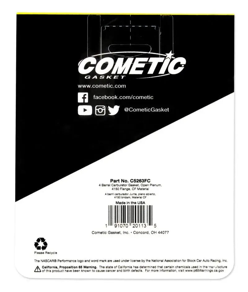 Cometic Holley 4 Barrel .060in Fiber Carburetor Gasket - RV and Auto Parts