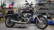 TBR Comp S 2in1 Exhaust Fxr Brushed W/Cf End Cap for Powersports