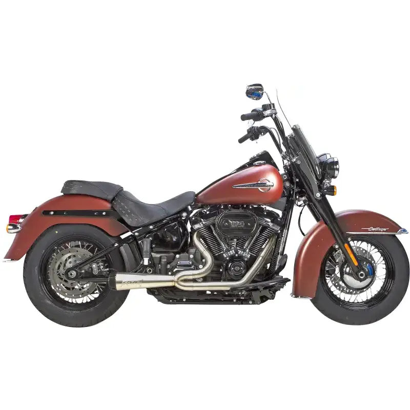 Comp S 2in1 Exhaust Softail Brushed W/Carbon End Cap - Powersports