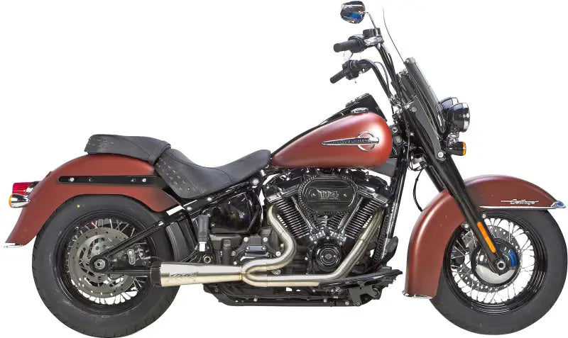 Comp S 2in1 Exhaust Softail Brushed W/Carbon End Cap - Powersports